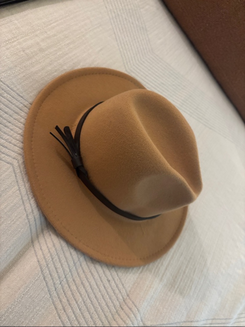 Camel Felt Fedora with Black Band